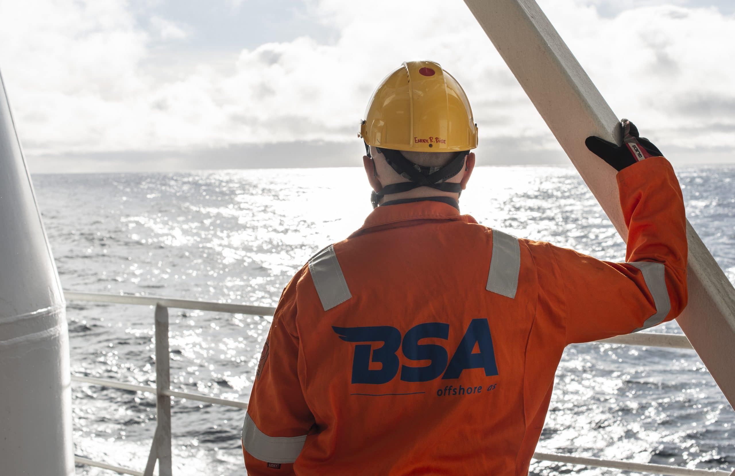 BSA Offshore worker in uniform watching the open ocean